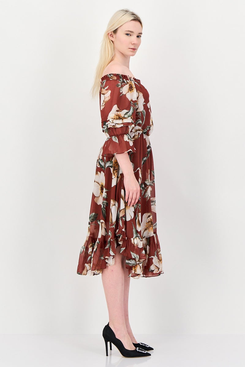 VERO MODA Women Floral Midi Dress, Multicolor - Image 3